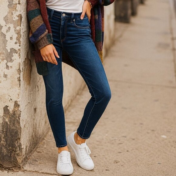 American Eagle 4 Jeans Denim 2014 Vintage Skinny Slim Long Pants AEO Dark Wash - Picture 3 of 16